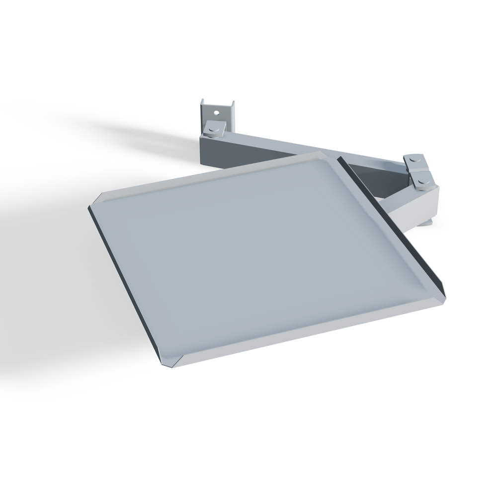 Monitor shelf rotatable ESD with two-link articulated arm