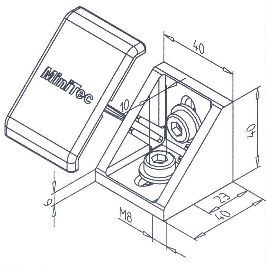 Angle 45 GD-Z powder-coated, grey | MiniTec